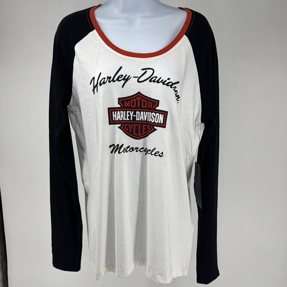 Harley-Davidson Black and White Raglan Tee